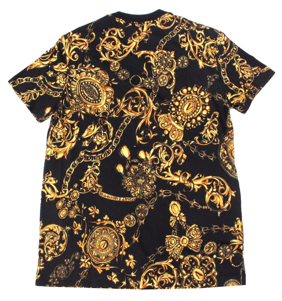 Allover Baroque Print Tee - Black & Gold