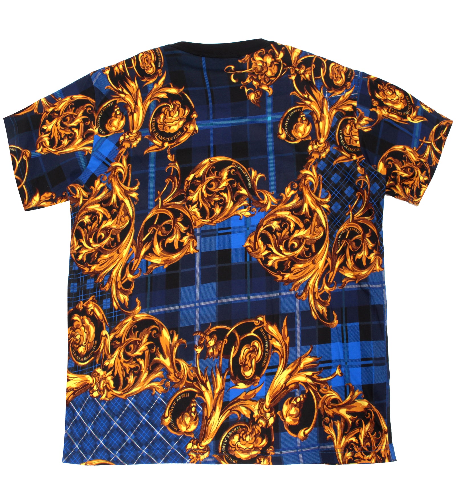 Versace Jeans Couture Plaid Barocco Print Tee in blue – view 2 of 2
