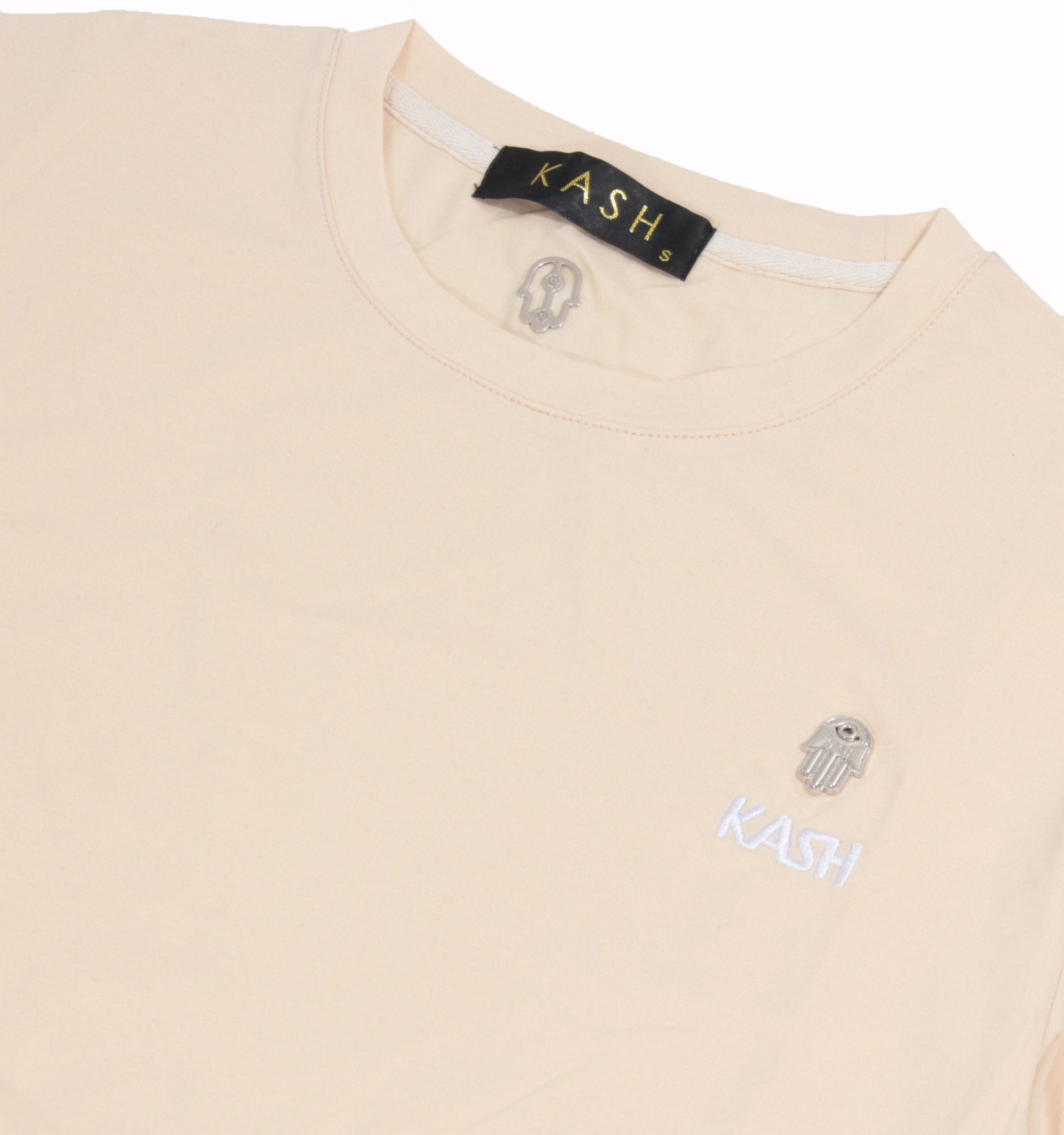 Kash Hamsa Logo T-Shirt in cream – view 2 of 3