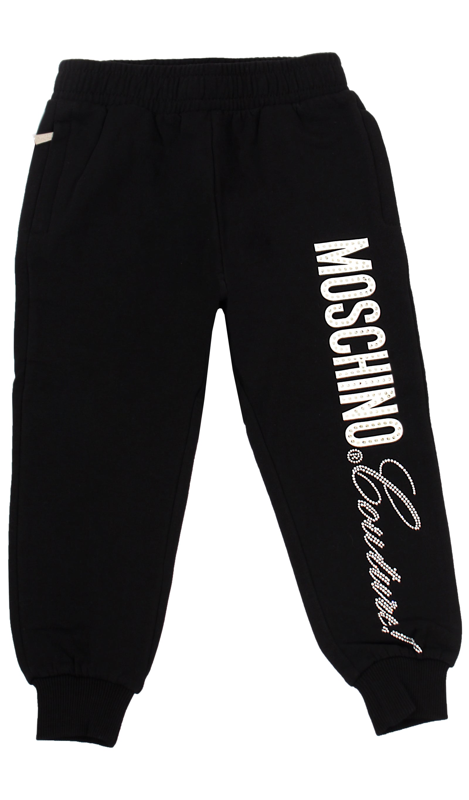 Moschino Sweatpants With Zip Up Pockets & Rhinestones - Black – view 1 of 3