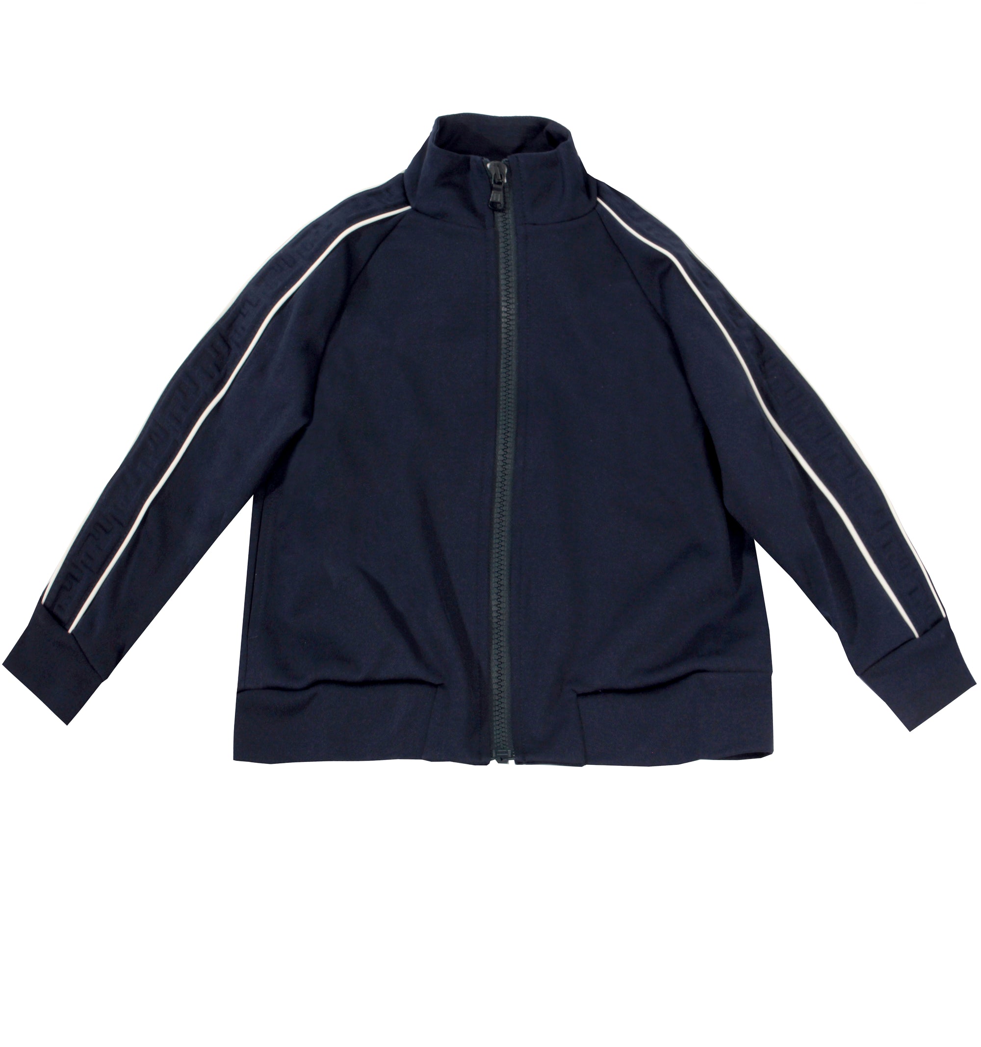 Zip Up Track Jacket With 3D FF Logo - Navy