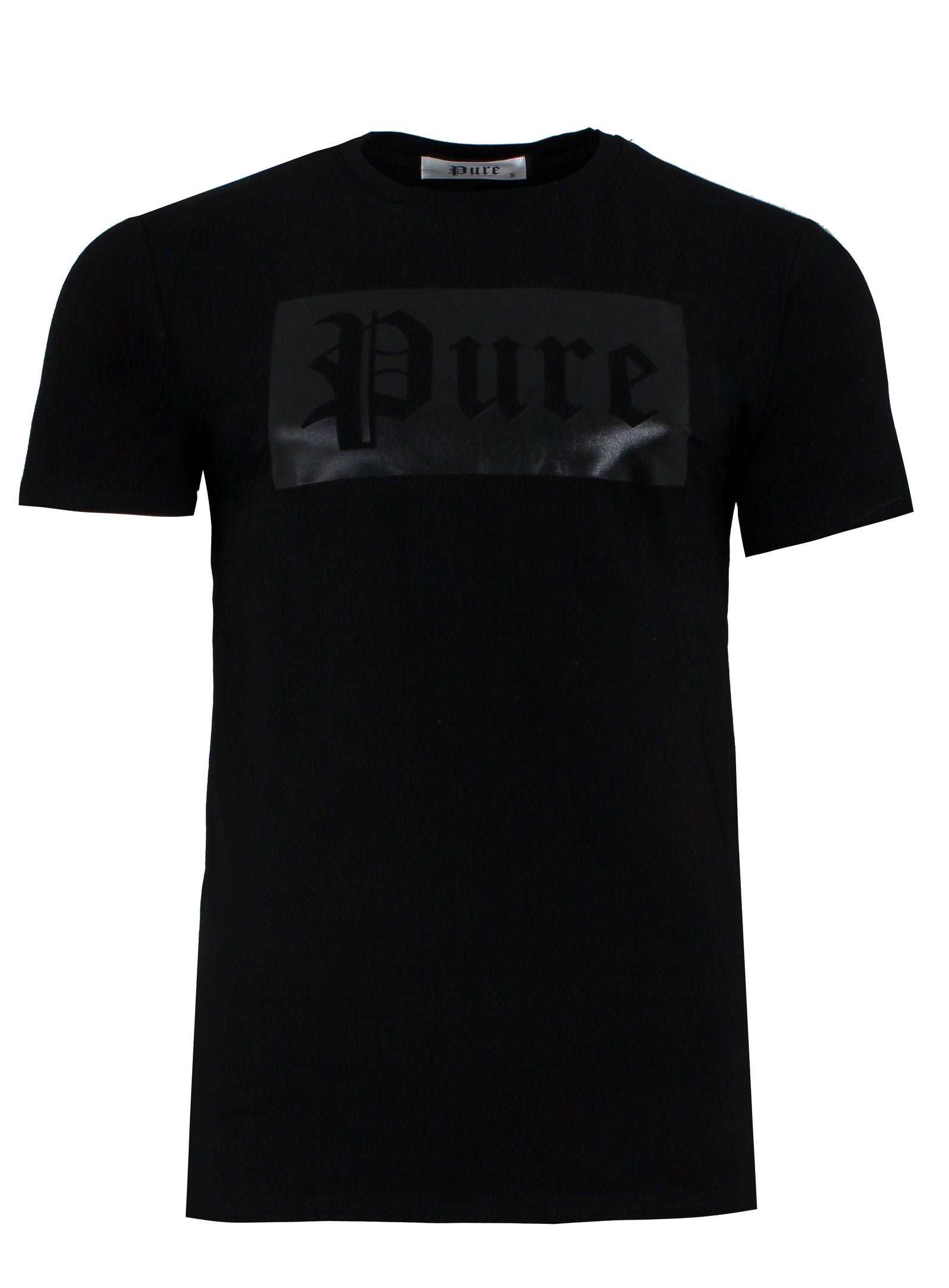 Pure Black on Black Block Logo Tee in black – view 3 of 8