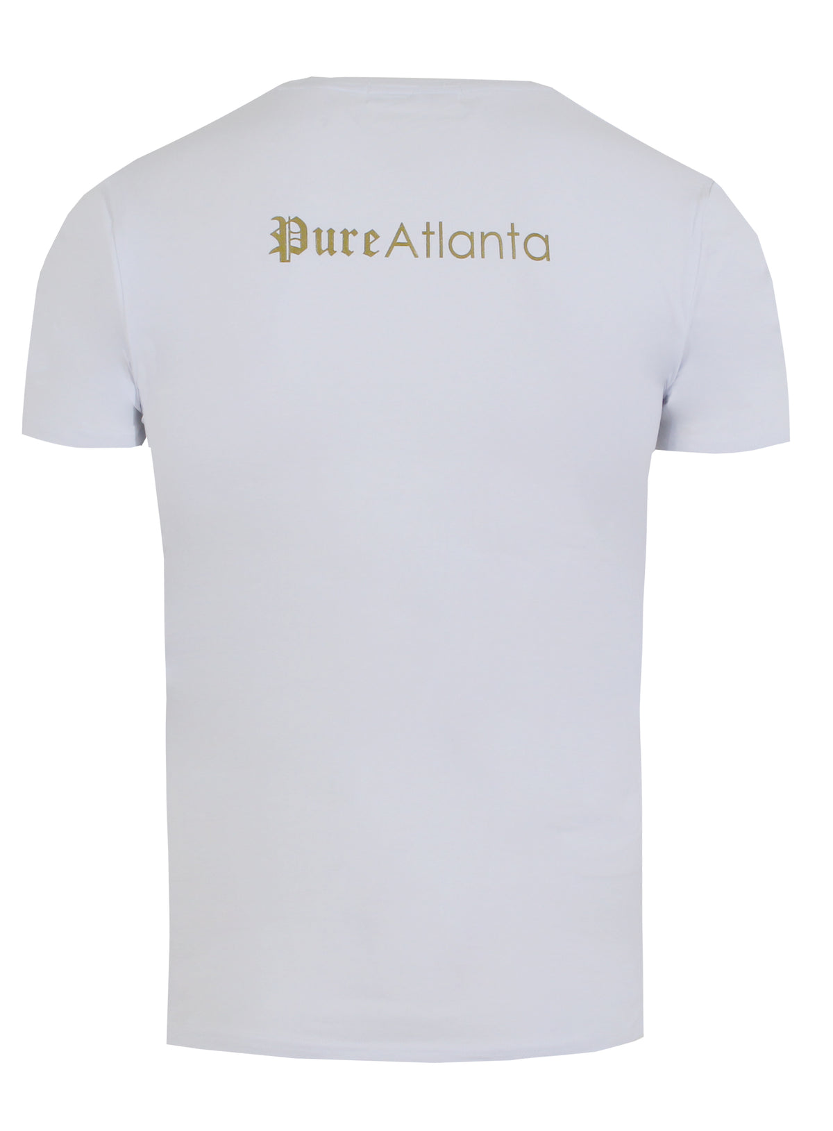 New 2021 Stretch Pure Tee with Block Logo - White & Gold