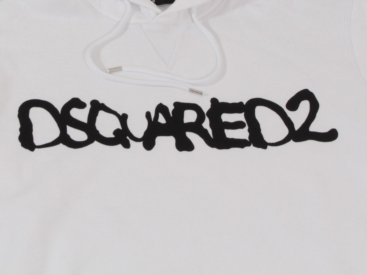 Dsquared2 Logo Hoodie - White & Black
