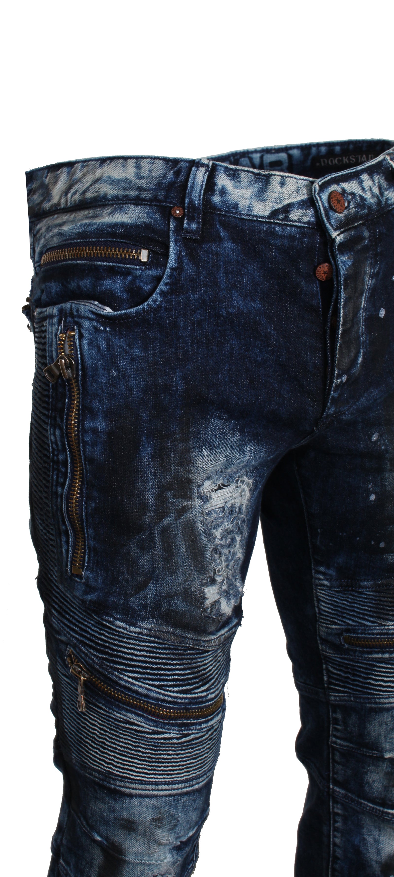 Rockstar Xavier Biker Denim in black — alternate view