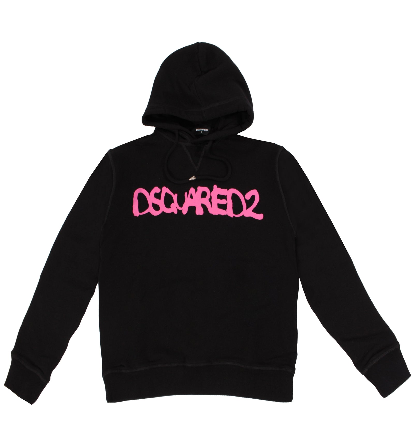 Dsquared2 Logo Hoodie in black and pink – view 1 of 3
