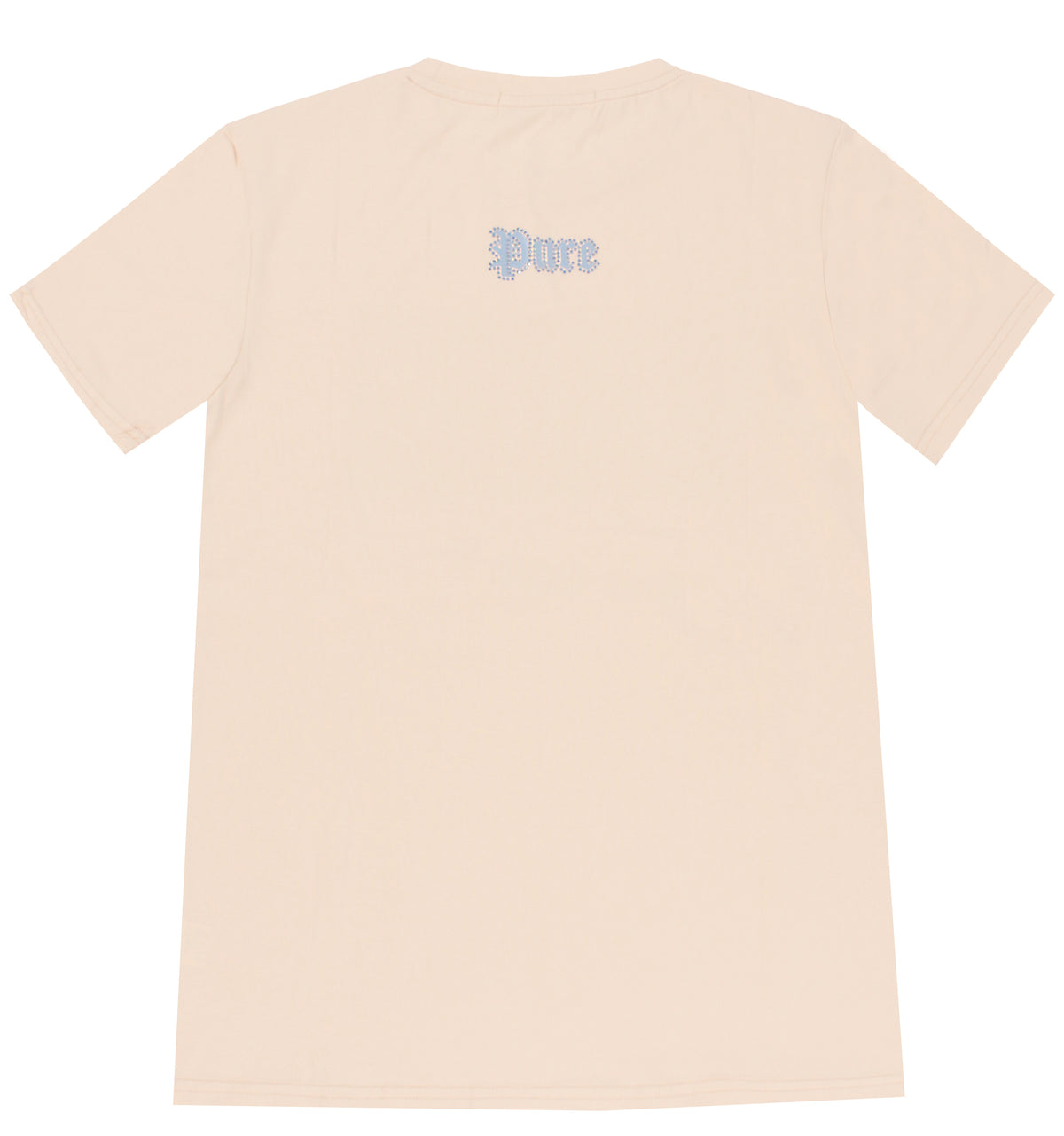 Cream Pure Tee With Blue Diamond Block Logo