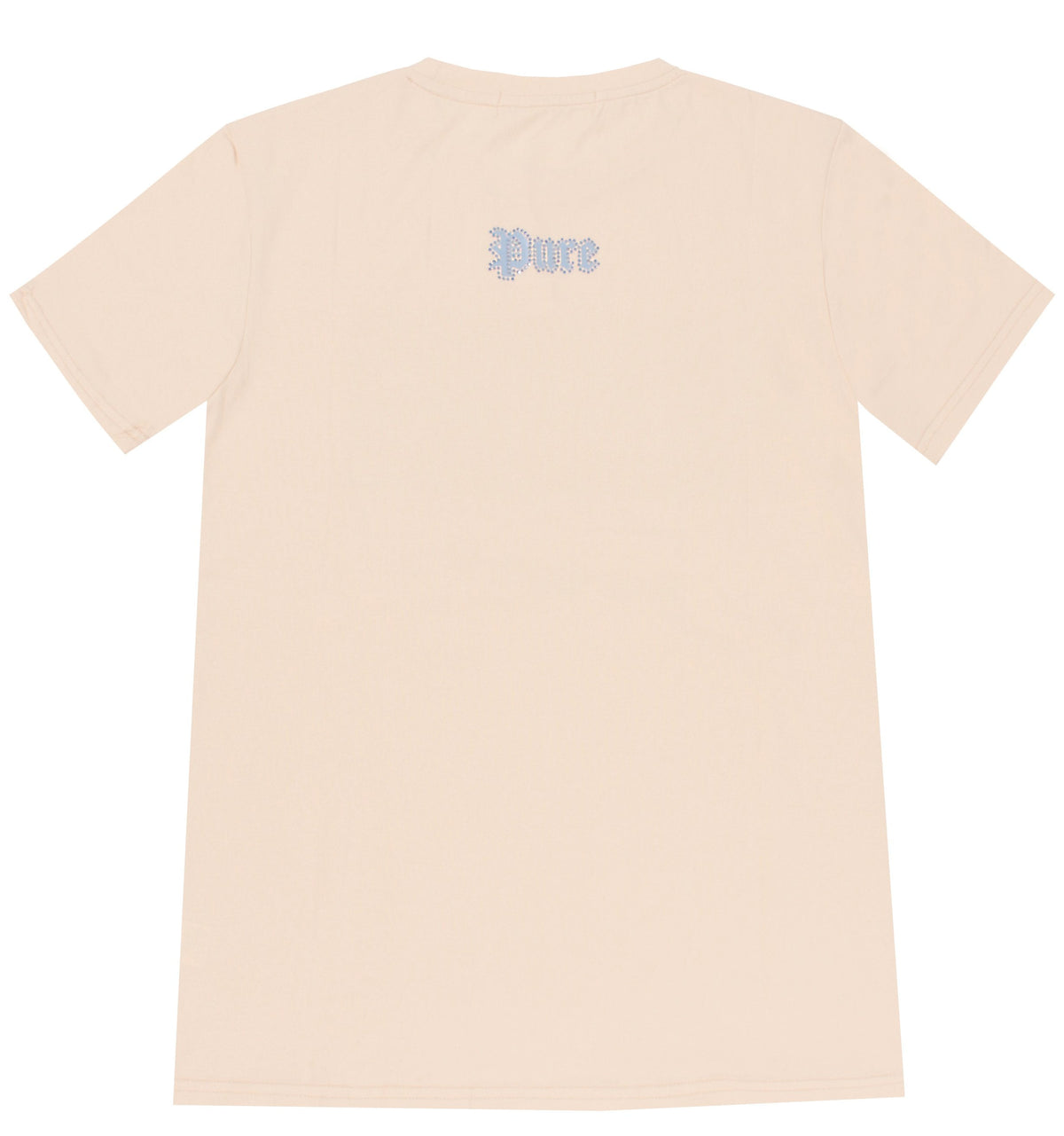 Cream Pure Tee With Blue Diamond Block Logo