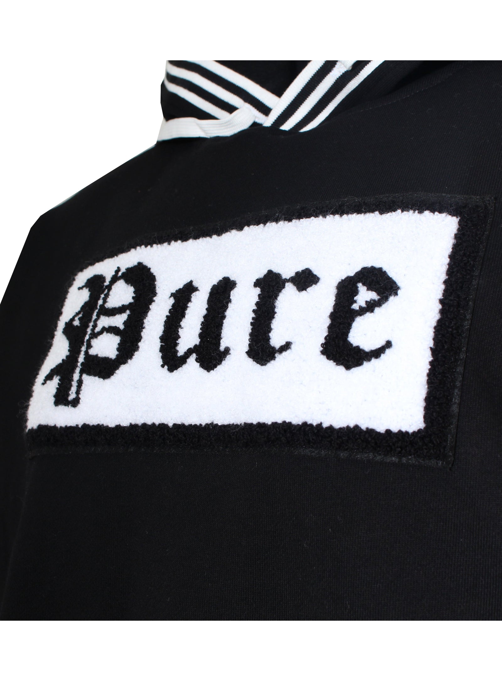 Pure Varsity Block Long Sleeve Hoodie in black and white – view 7 of 9