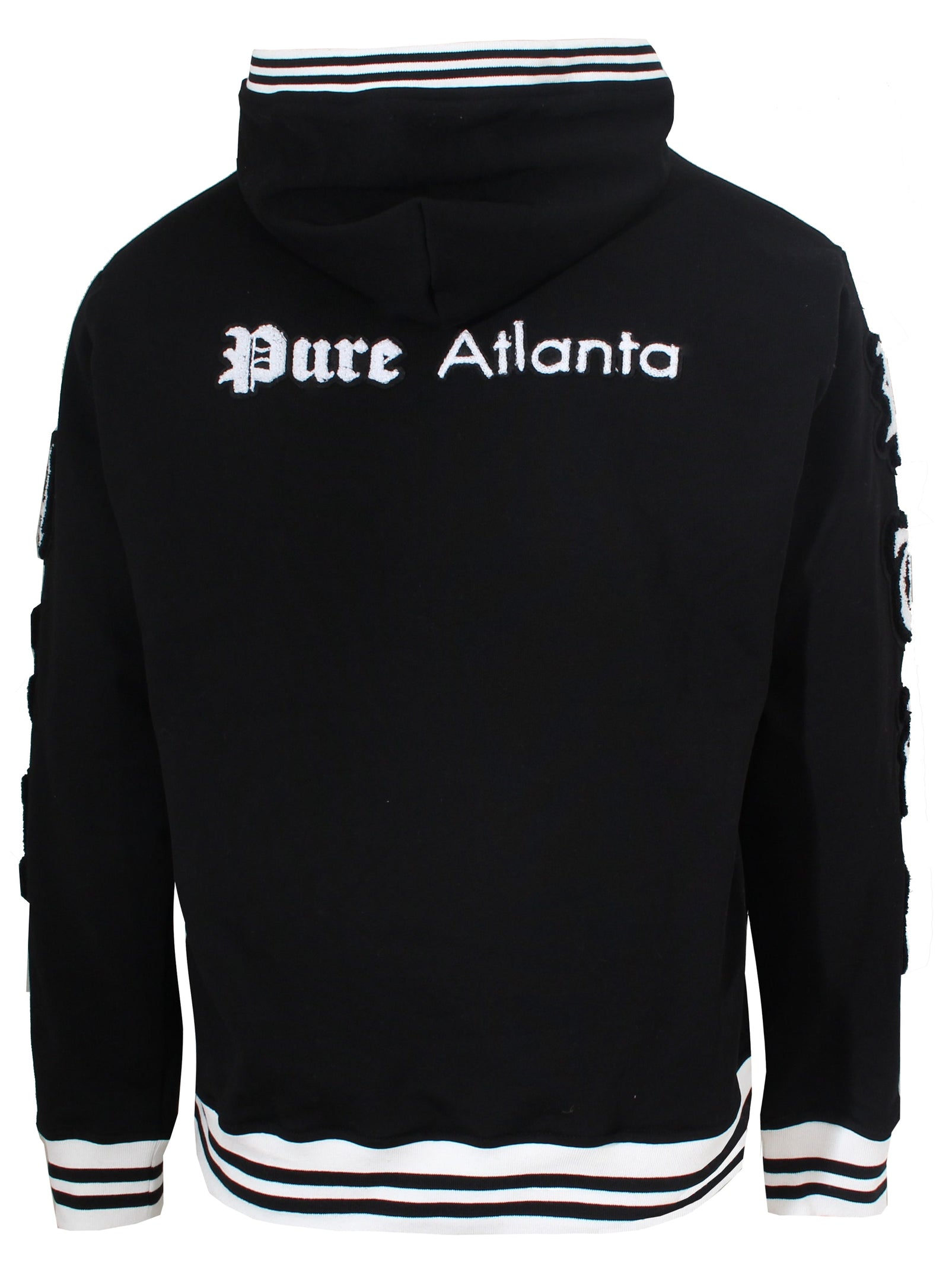 Pure Varsity Block Long Sleeve Hoodie in black and white – view 4 of 9