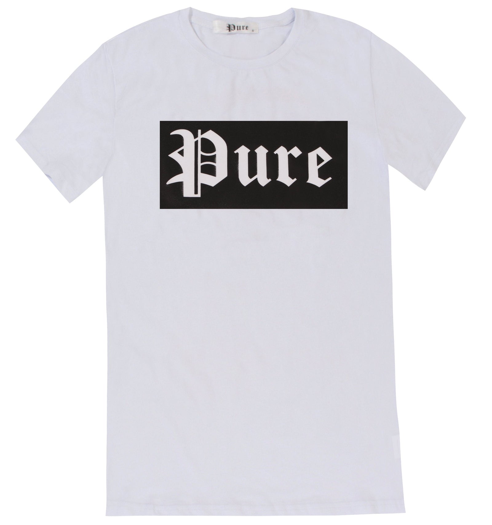 Stretch Pure Tee White with Black Block Logo in white/black – view 1 of 3