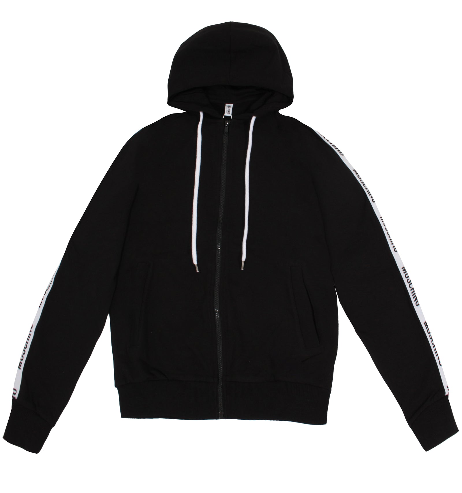 MOSCHINO UNDERWEAR Side Stripe Logo Jacket - Black – view 1 of 4