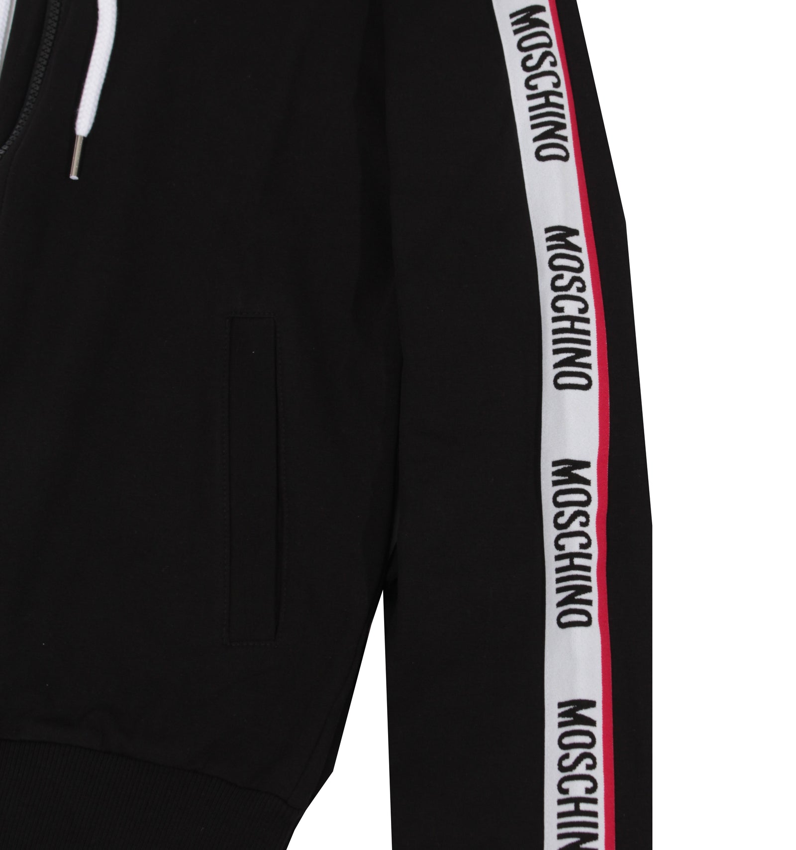MOSCHINO UNDERWEAR Side Stripe Logo Jacket - Black – view 2 of 4