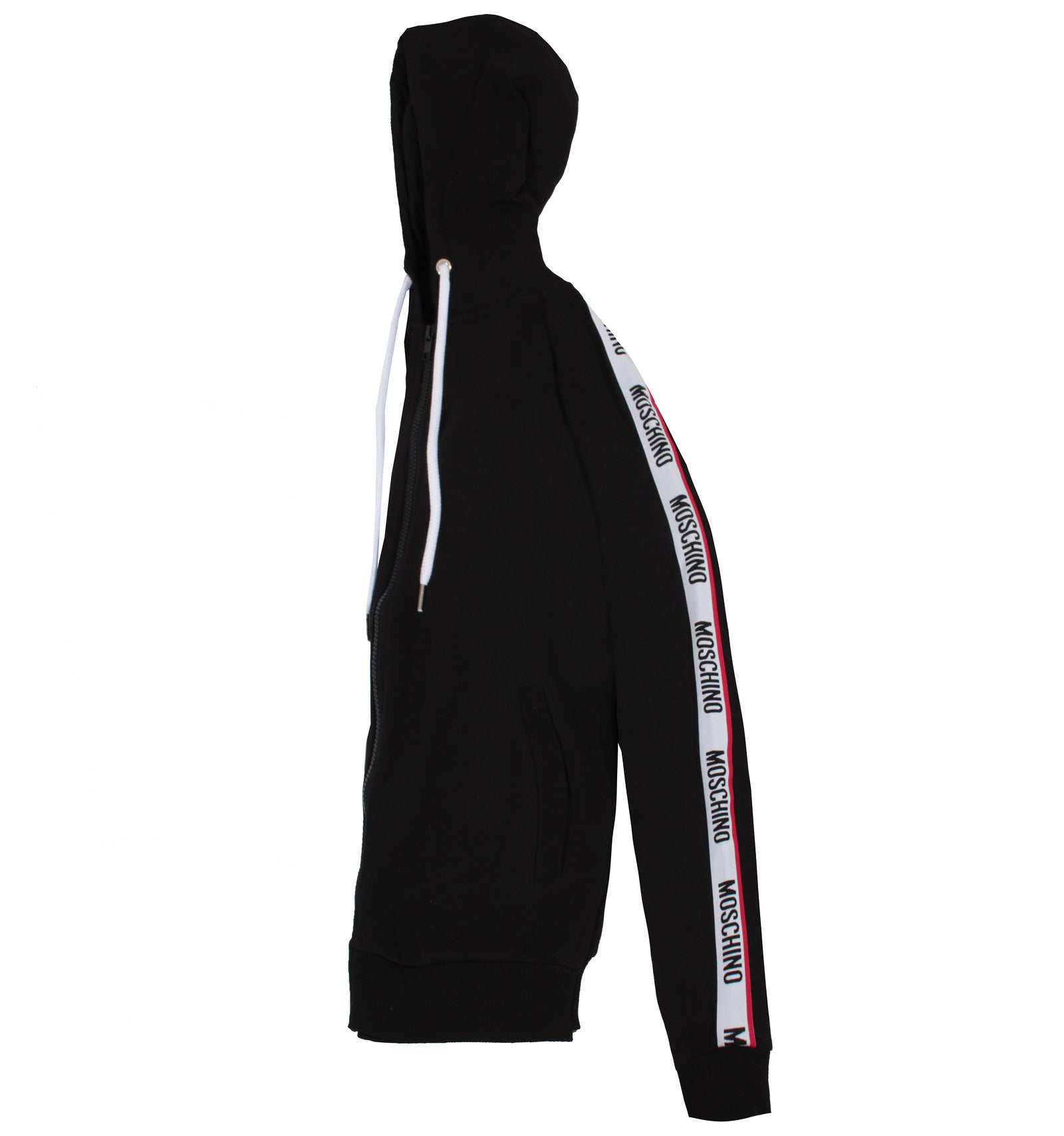 MOSCHINO UNDERWEAR Side Stripe Logo Jacket - Black – view 3 of 4
