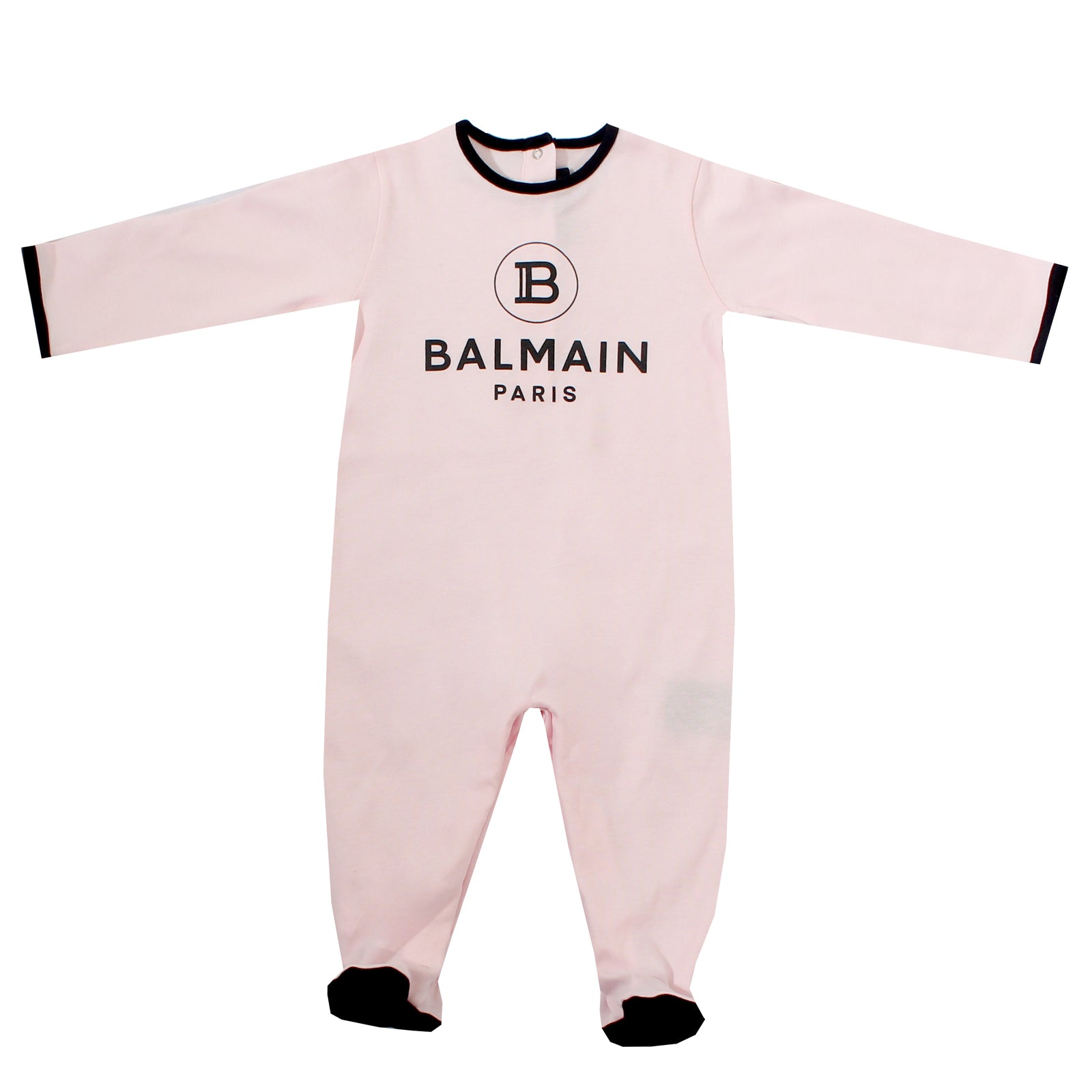 Balmain Baby 3-Piece Footie, Bib and Hat Set in pink – view 2 of 5