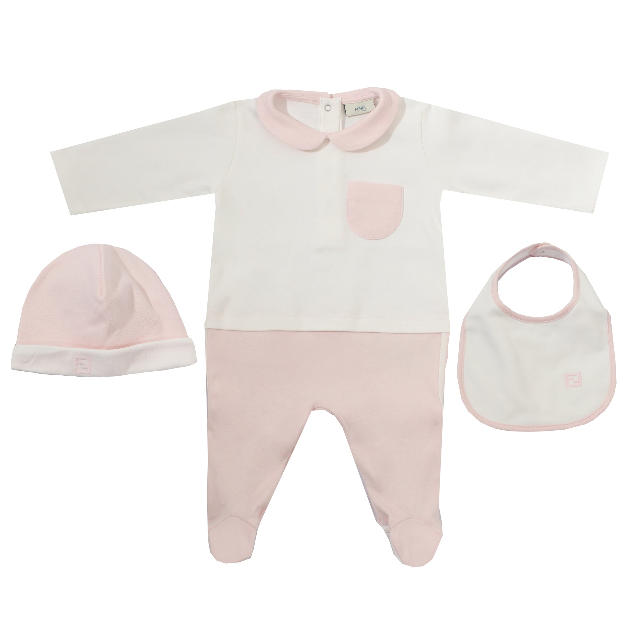 Footie with Pocket Set with Hat and Bib