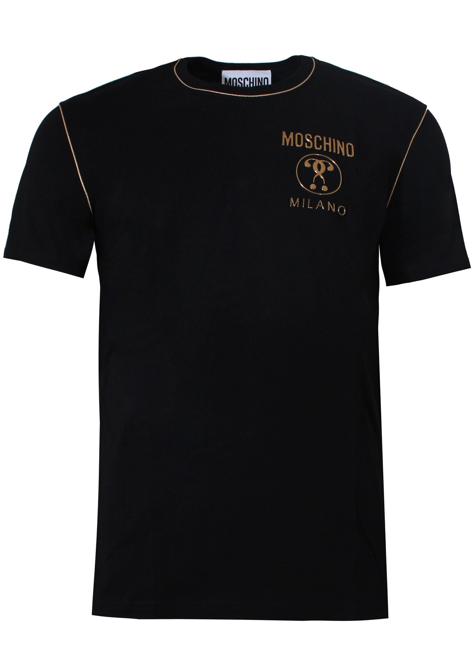 Moschino Logo Black and Gold Tee in black – view 1 of 2