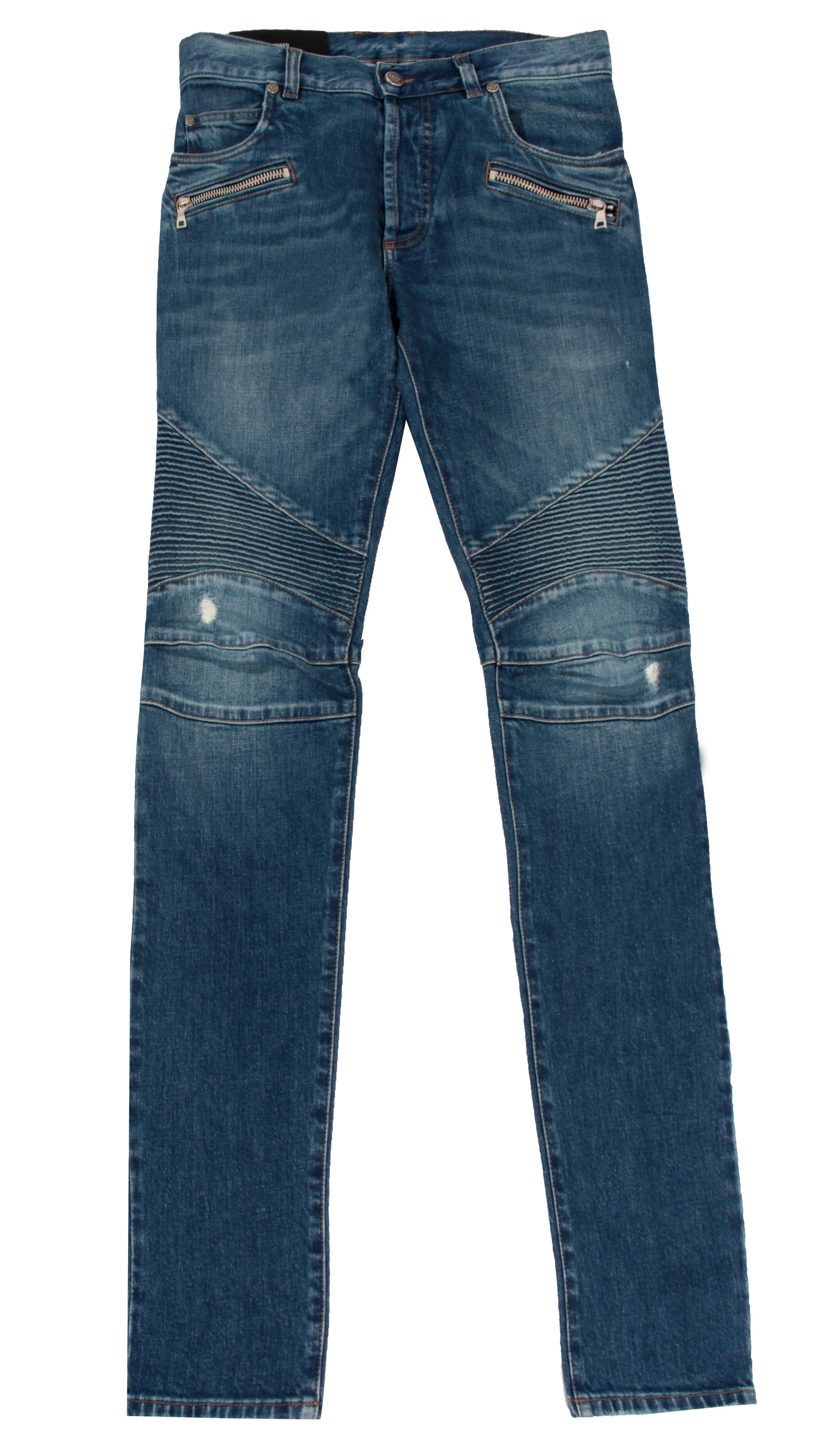 Balmain Ribbed Tapered Jeans Double Stonewash in Blue – view 1 of 2