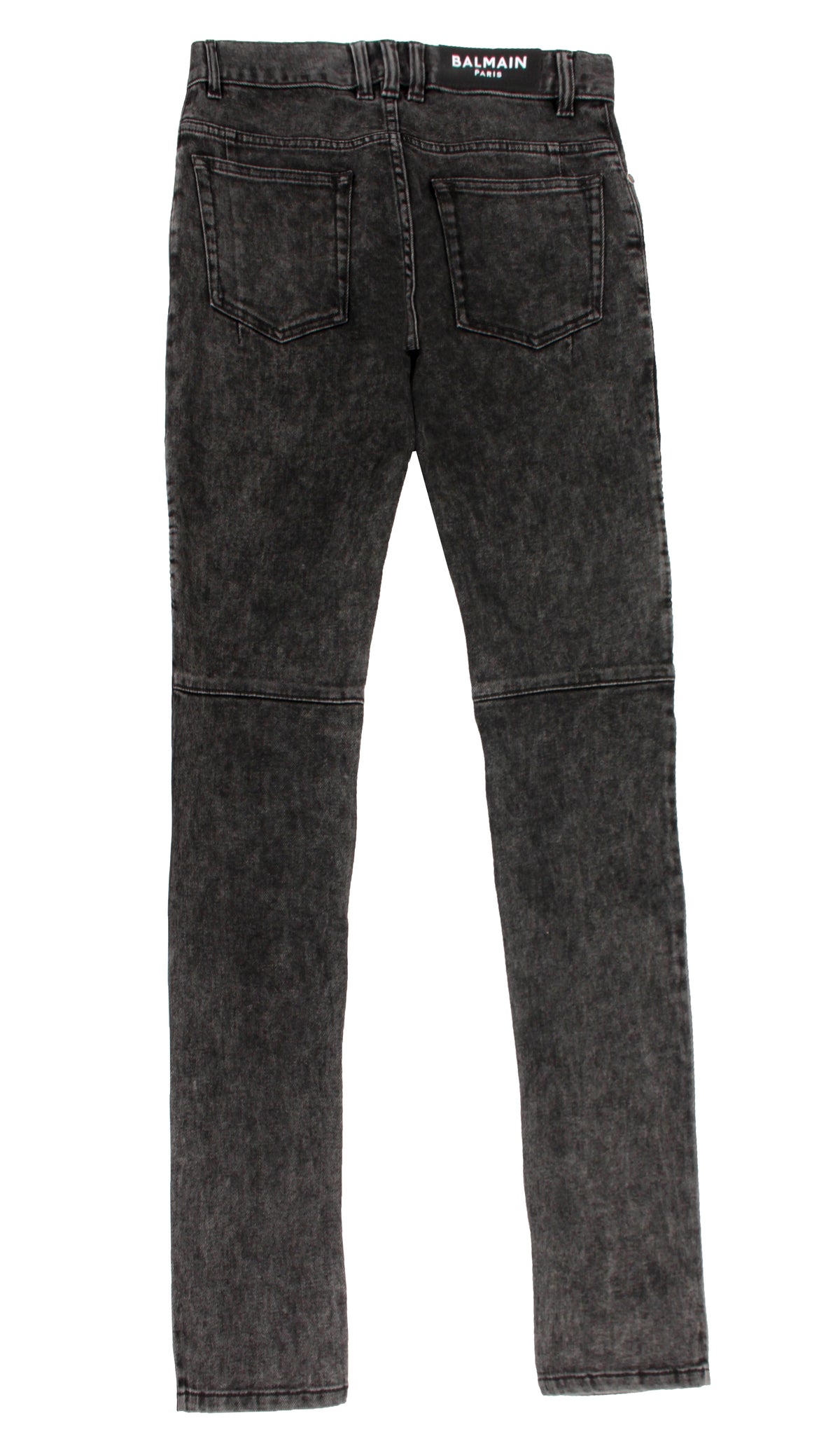 Ribbed Slim Jeans Bleached - Black