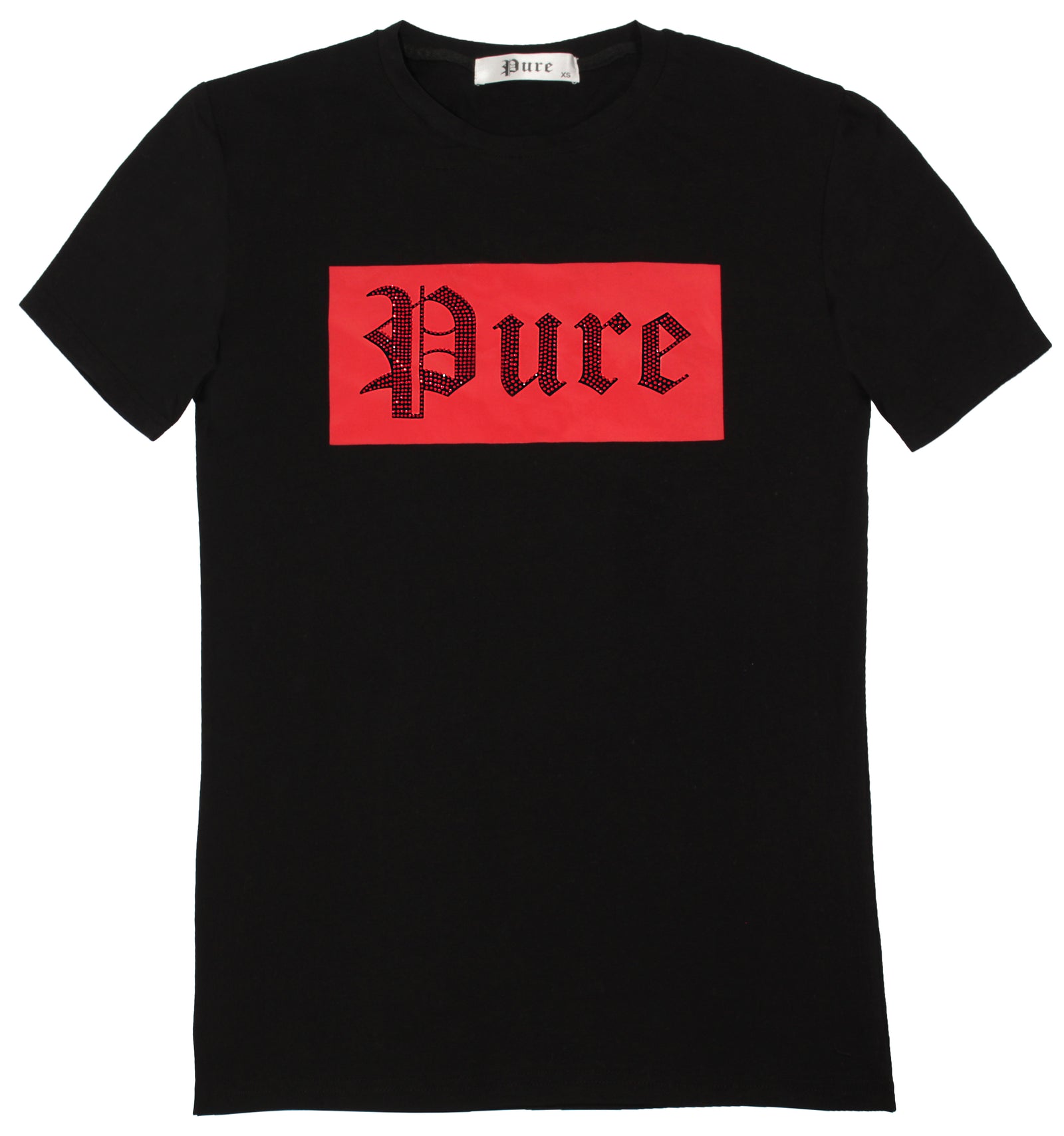 Pure Red Diamond Block Logo Tee in black – view 3 of 8