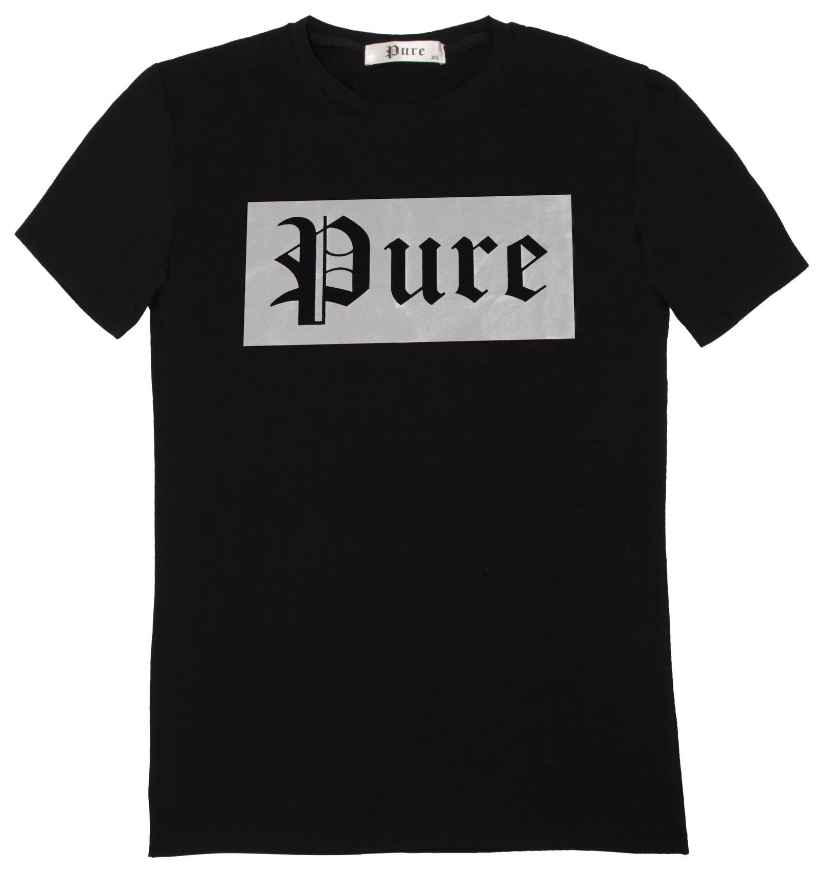 Black Tee with Silver Pure Logo in black with silver logo – view 4 of 6