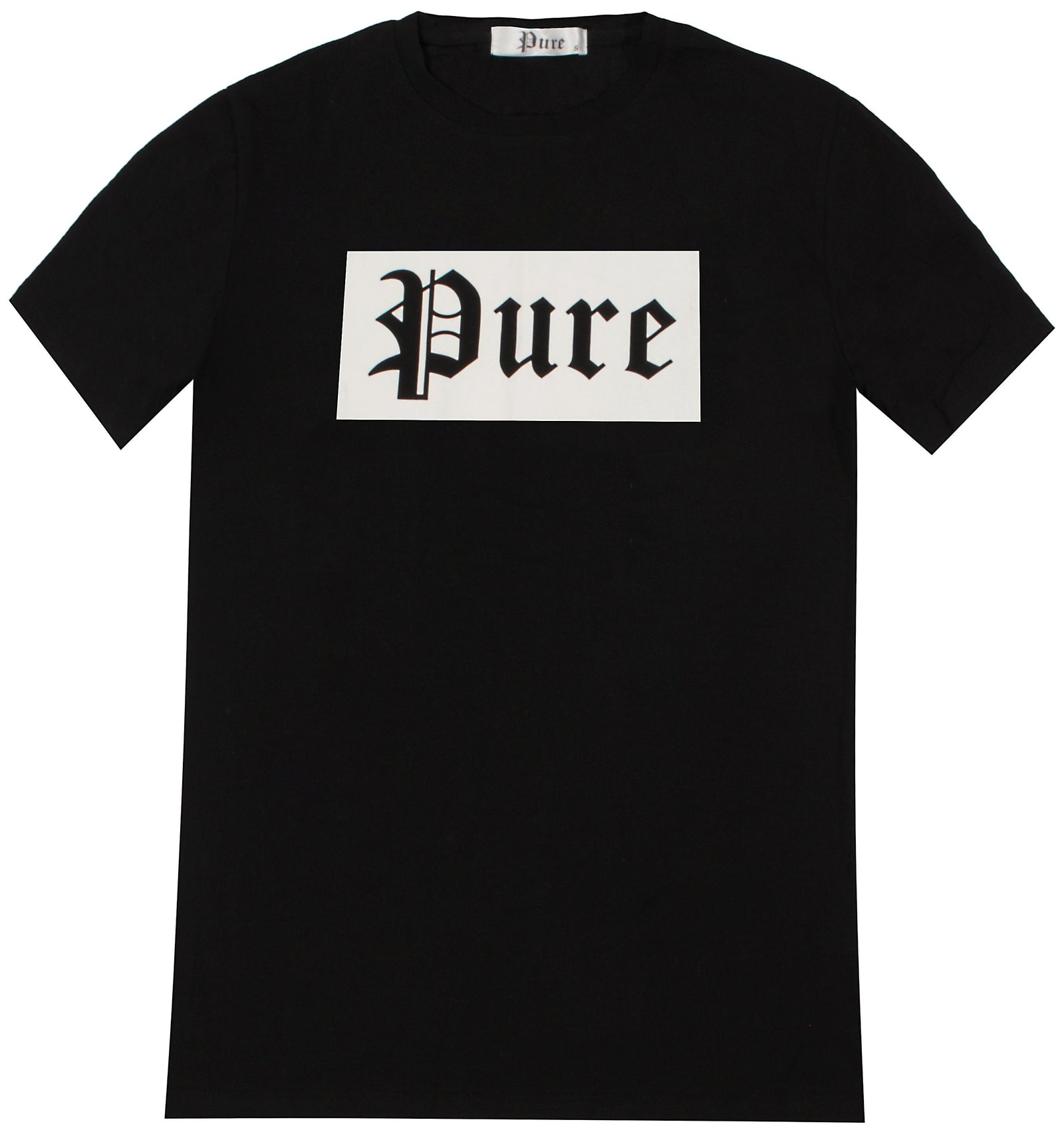 Pure Block Logo Stretch Tee in black with white logo – view 1 of 2