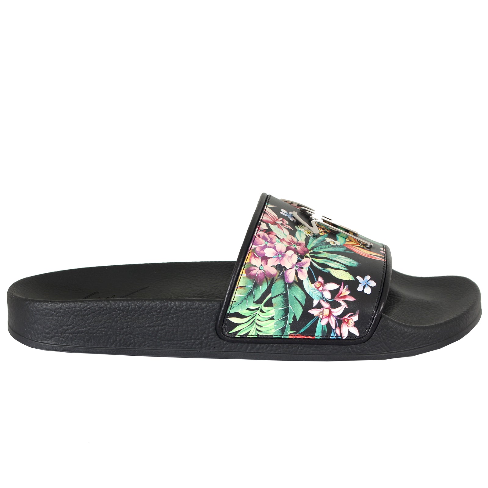 Giuseppe Zanotti Newburel Floral Slides in black – view 1 of 4