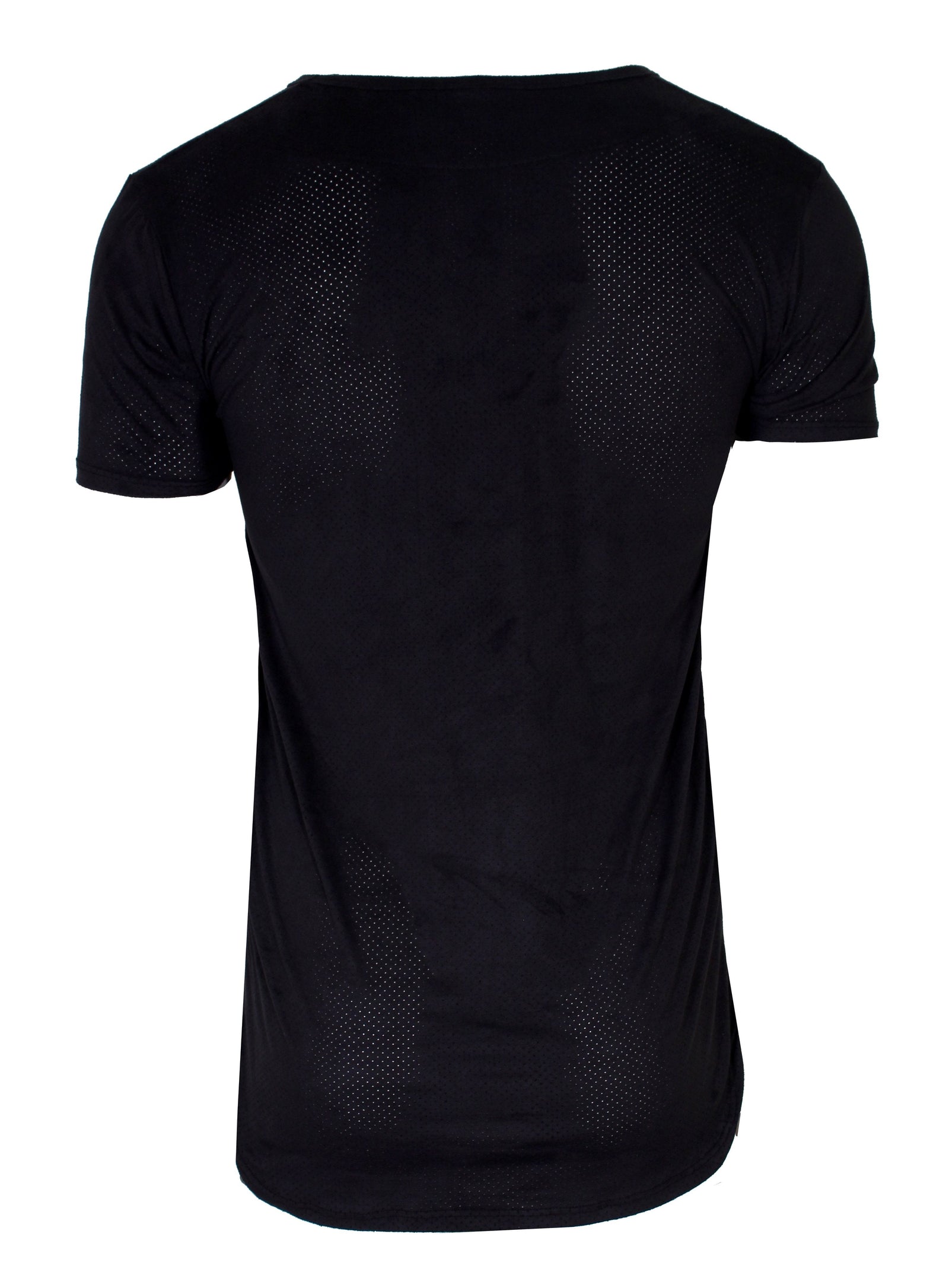 Kash Extended Suede Perforated Tee in black – view 2 of 2