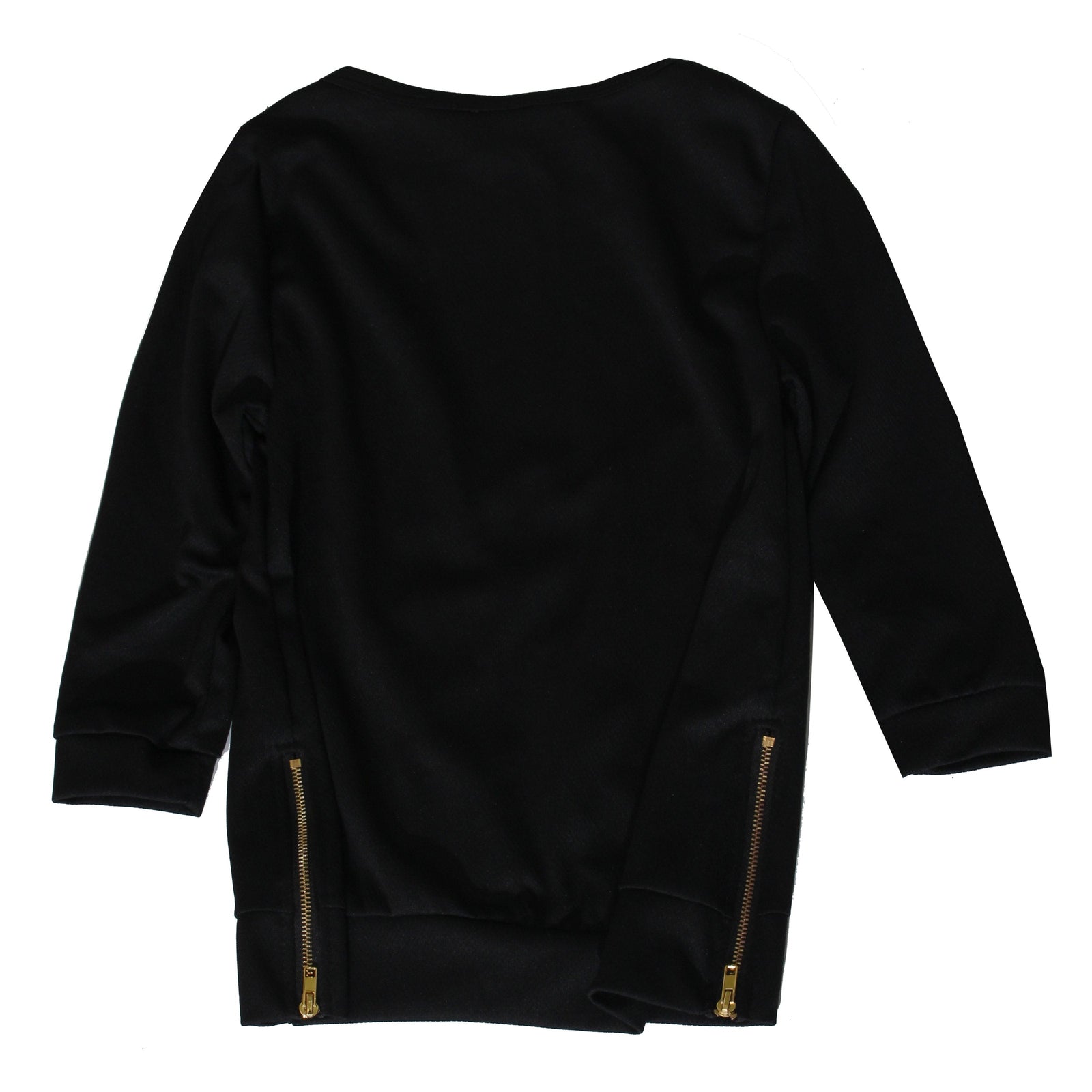 Haus of JR Kids Tren Long Sleeve Side Zip Top in black – view 2 of 2