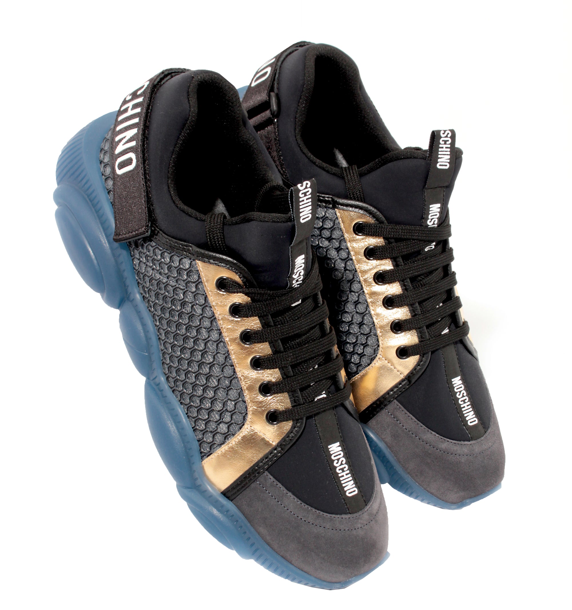 Moschino Sneakers - Grey Gold & Blue