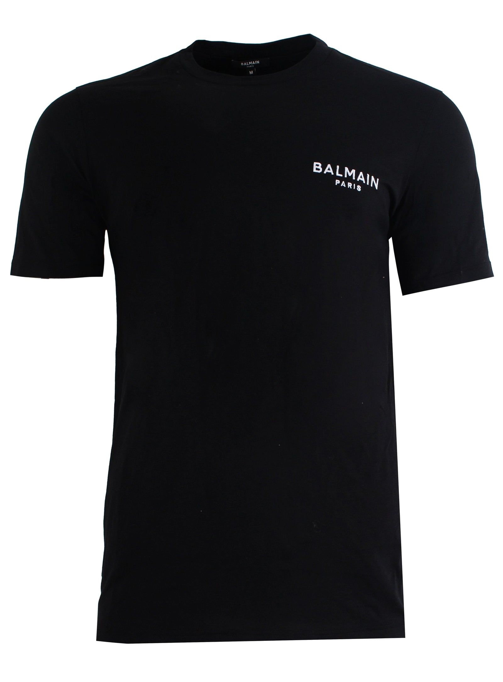 Balmain Logo Round Neck Short Sleeve Tee in black – view 1 of 2