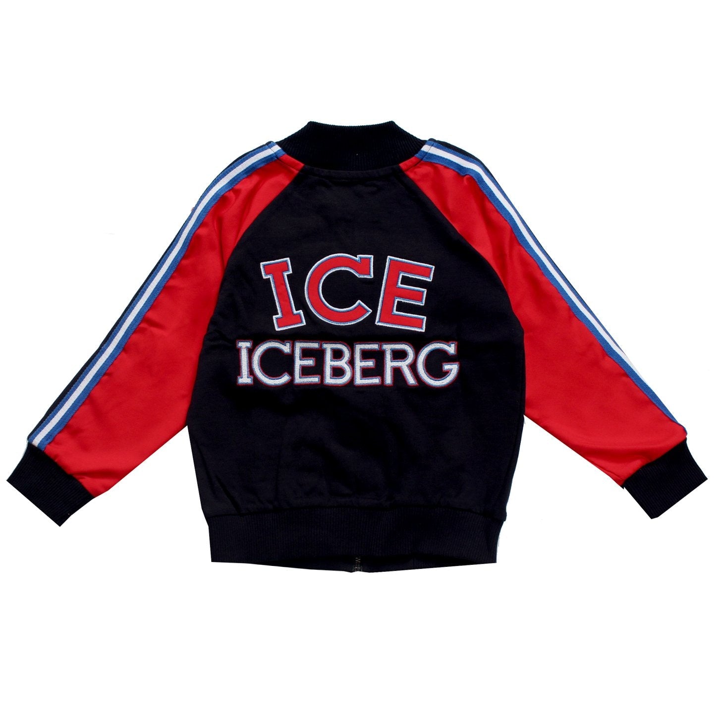 Iceberg Boys Zip-Up Jacket with Logo and Stripe Detail in navy – view 2 of 2
