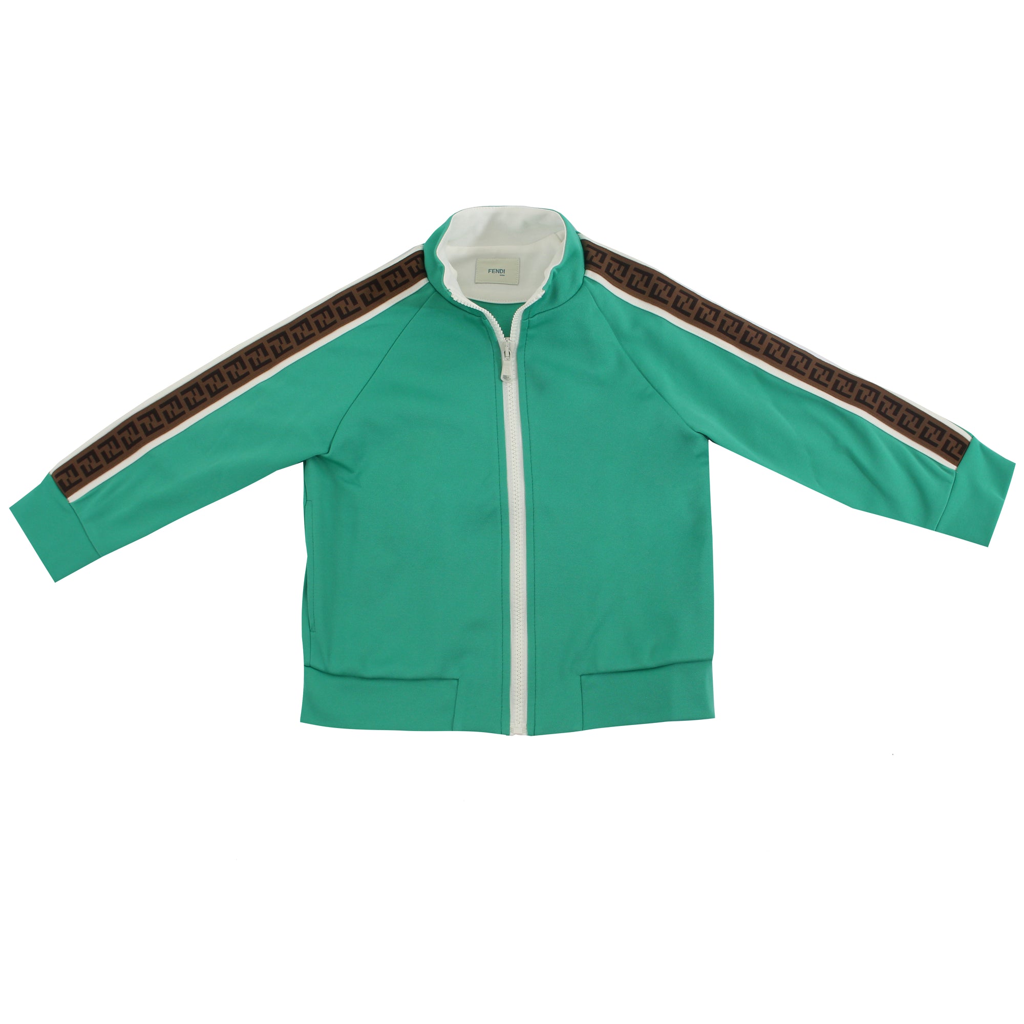 Track Jacket With Logo Detail Sleeves - Green