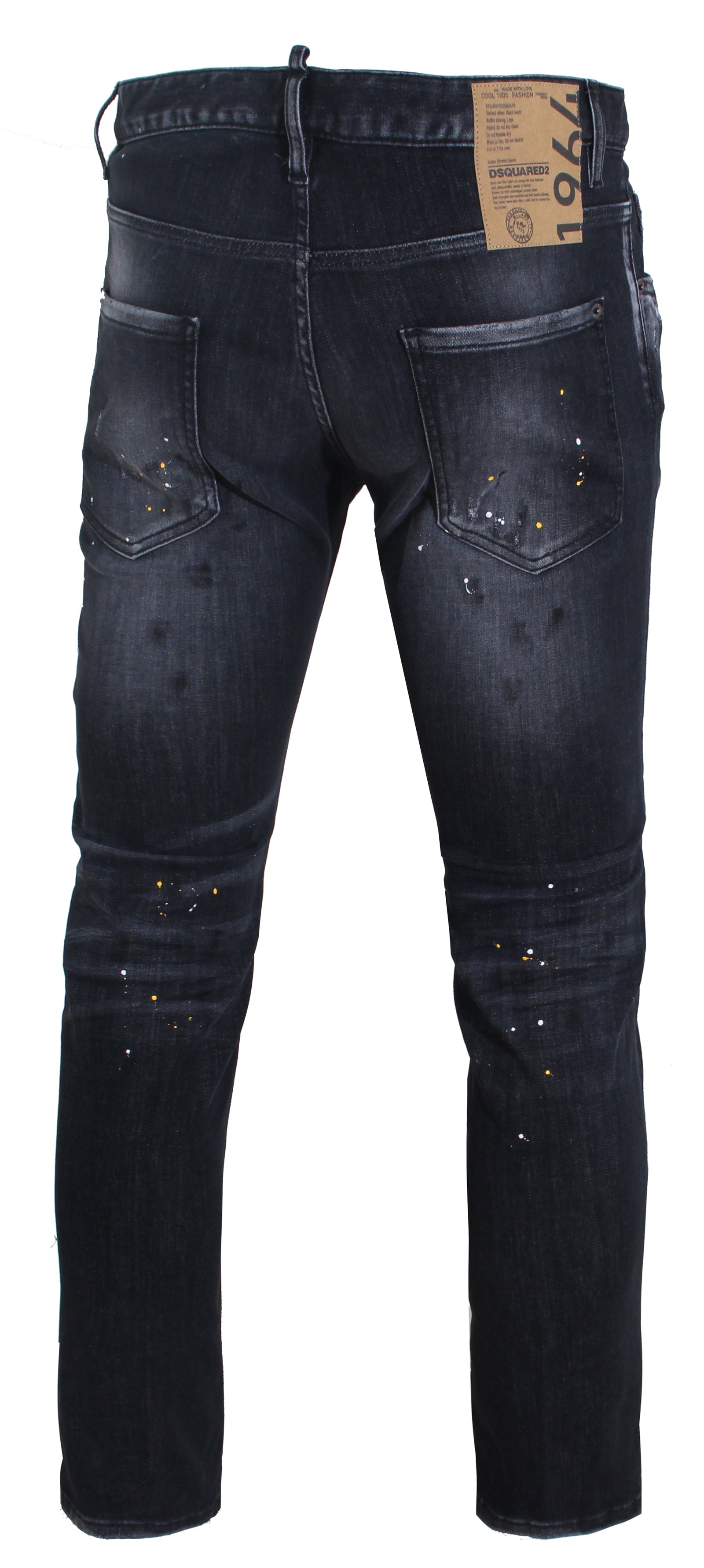 DSQUARED2 Paint Splattered Skater Jean in Black – view 3 of 3
