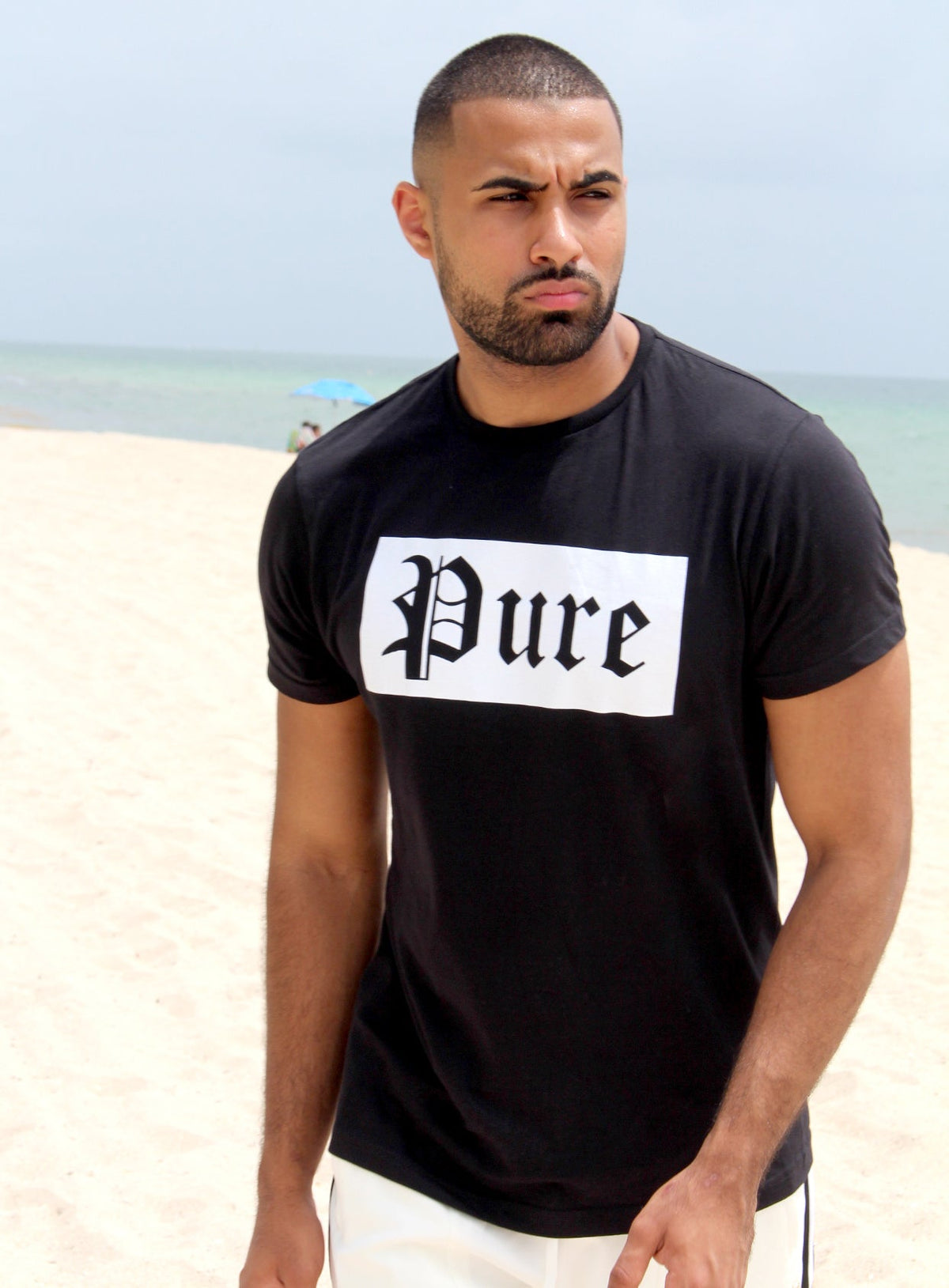 PURE BLOCK LOGO STRETCH - BLACK/WHITE