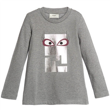Fendi Girls Long Sleeve Monster (Metal Grey)