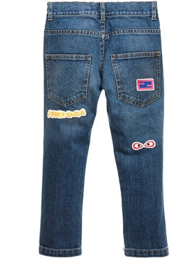 Fendi Boys Patchwork Blue Denim