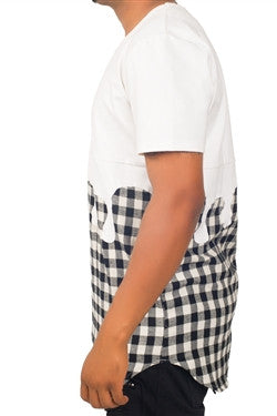 Kash Drip Plaid Tunic in white plaid – view 3 of 4