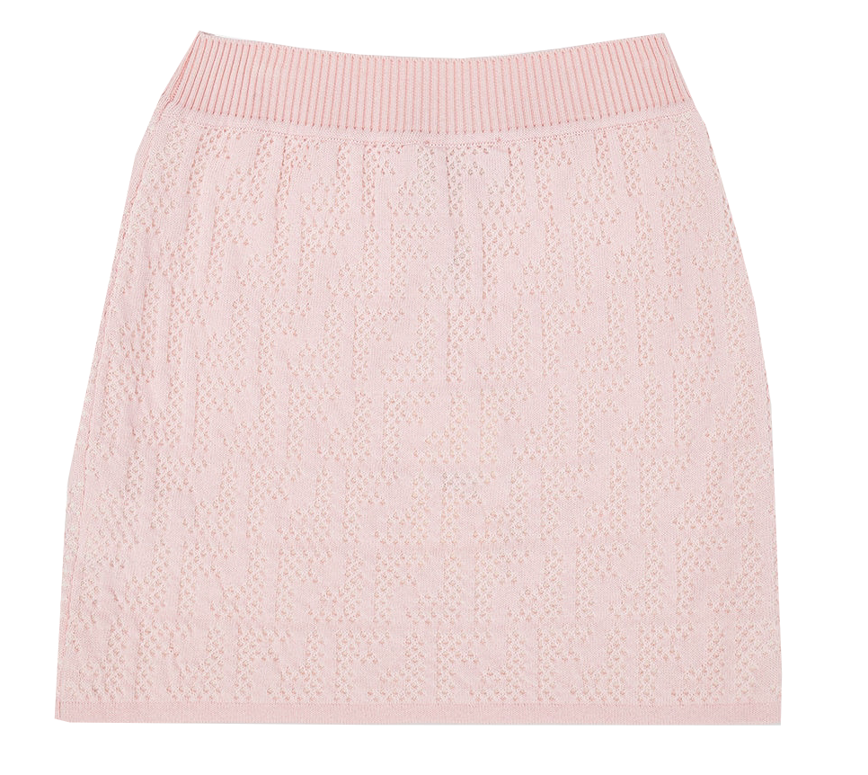 GIRL KNITTED SKIRT W| FF ALLOVER PATTERN - PINK