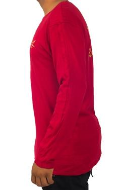 Robin's Jean Long Sleeve Wing Bar Tee in red – view 3 of 3