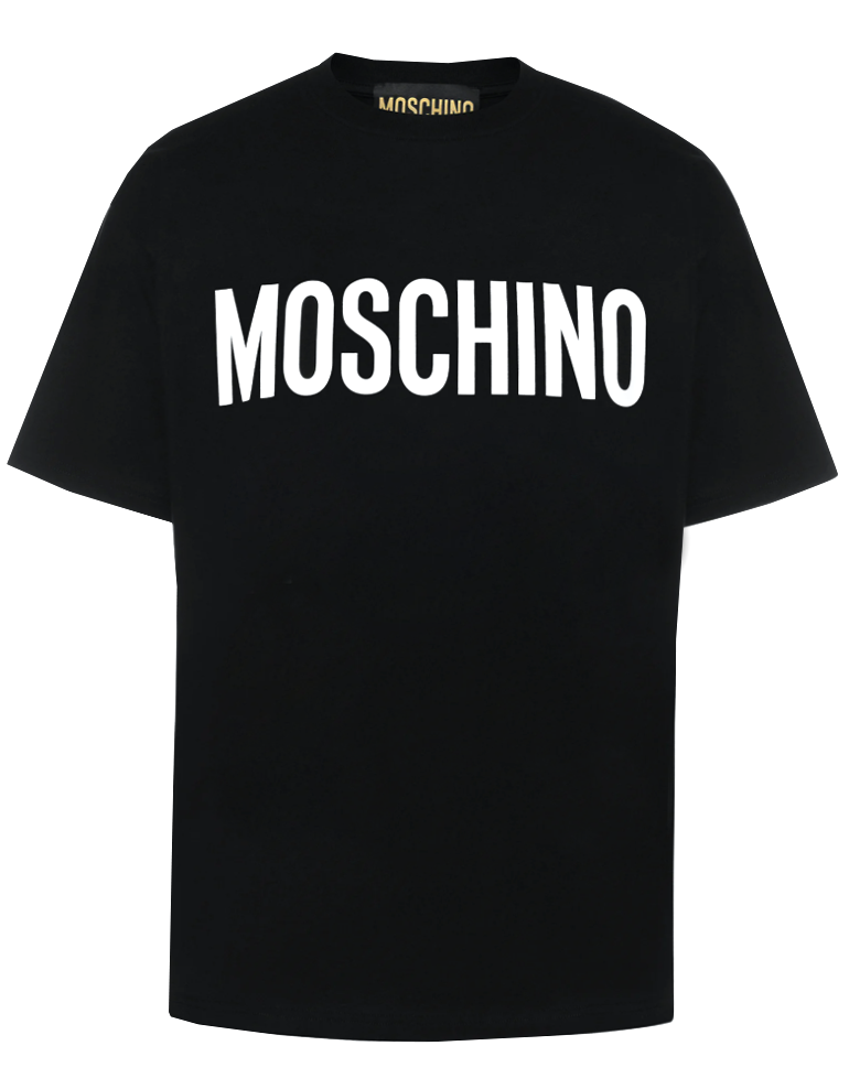 Moschino Cotton T-Shirt with Logo Print in black – view 1 of 2