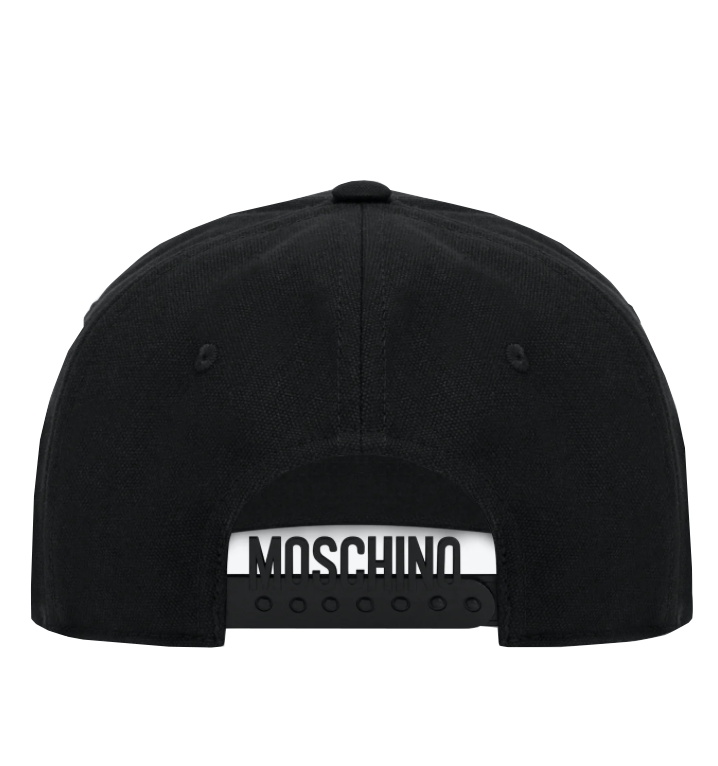 MOSCHINO MULTICOLOR LOGO VISOR CAP - BLACK