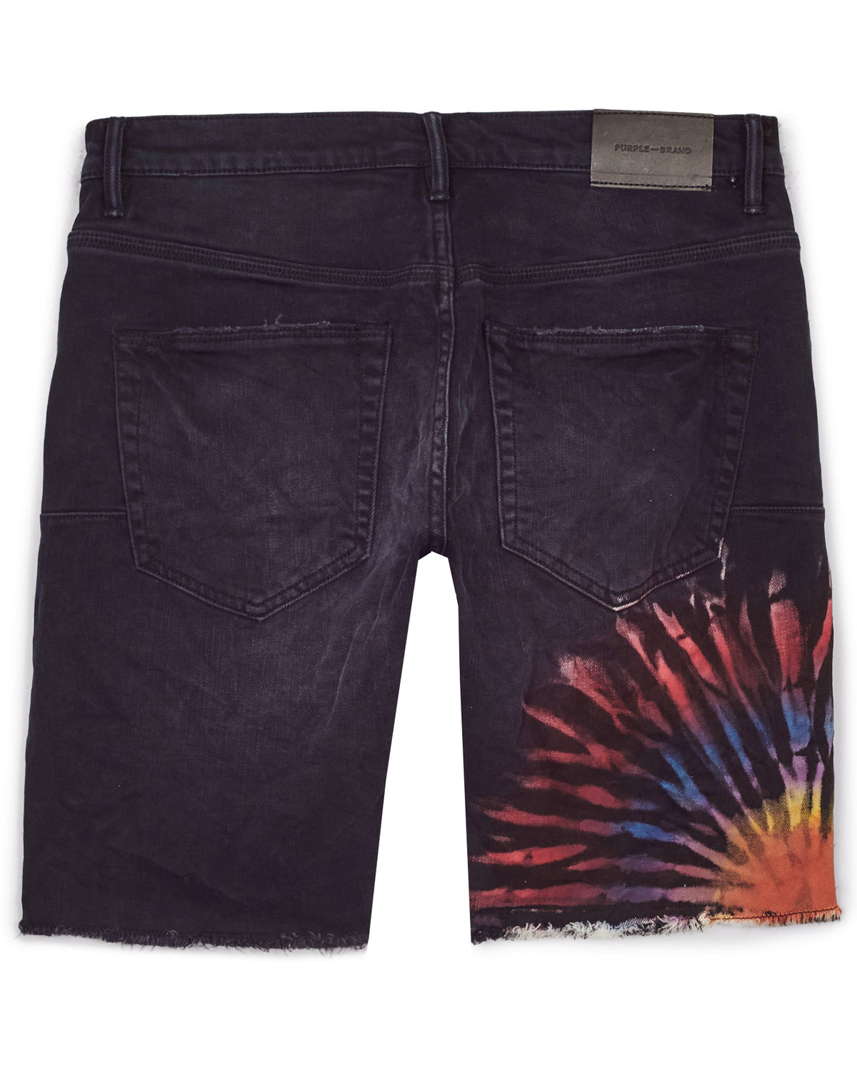 Multicolour Tie Dye Black Shorts