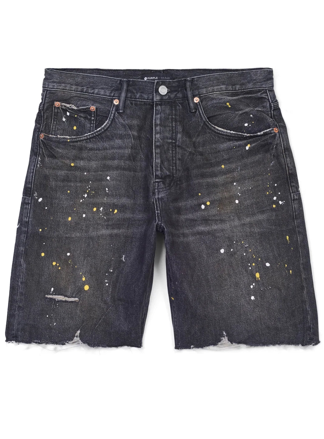 Purple Brand Dirty Tinted Black Vintage Shorts in Black Vintage – view 1 of 2