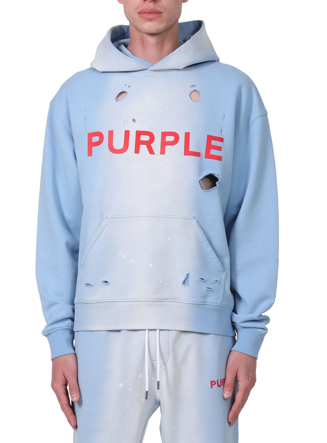 Purple Brand French Terry Po Hoody in Placid Blue – view 3 of 3