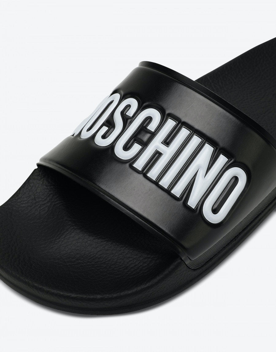 MOSCHINO SLIDES - BLACK/WHITE