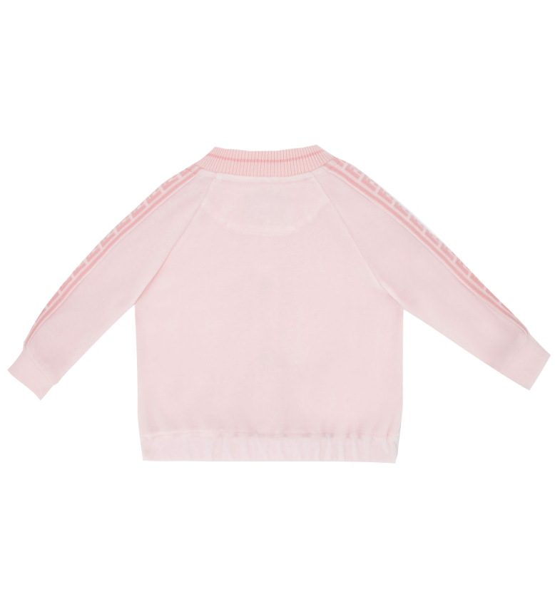 BABY VELOUR ZIP UP SWEATSHIRT-PINK