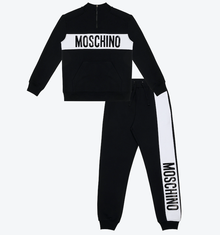 BOYS TEXT BOX LOGO MINI ME ZIP TRACKSUIT-BLACK
