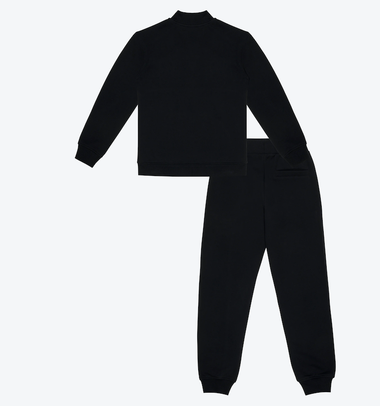 BOYS TEXT BOX LOGO MINI ME ZIP TRACKSUIT-BLACK