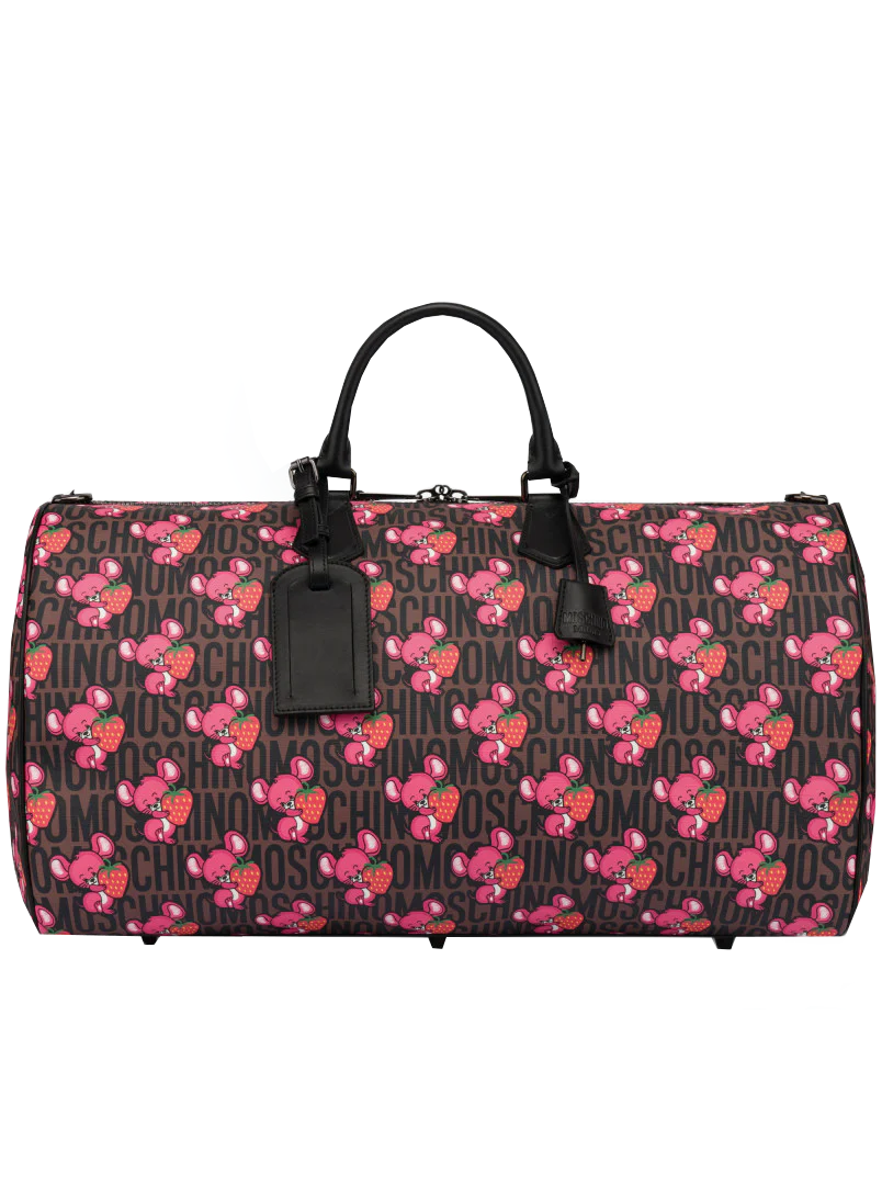 MOSCHINO ILLUSTRATED ANIMALS DUFFLE BAG